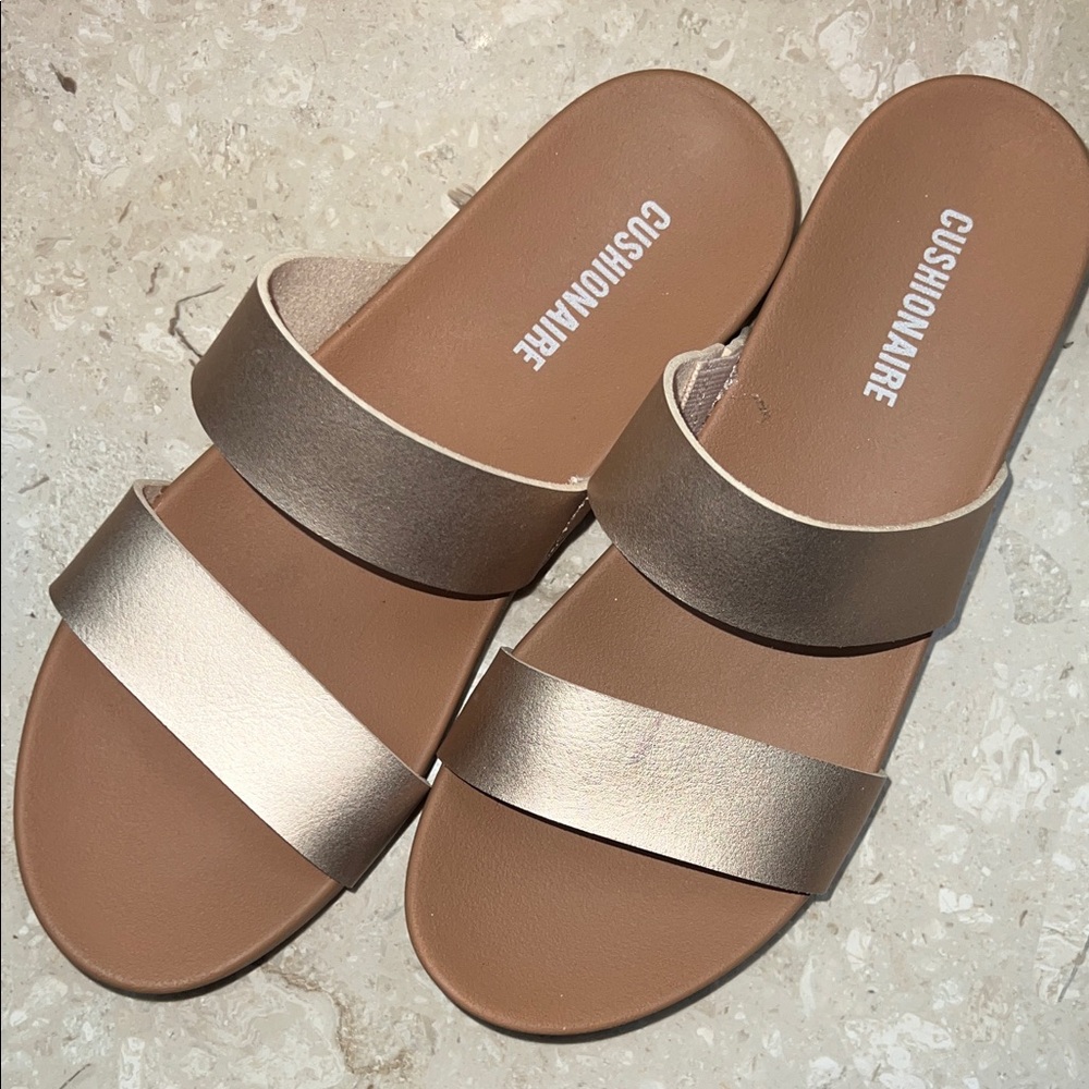 Women's Rose Gold Slide Sandals